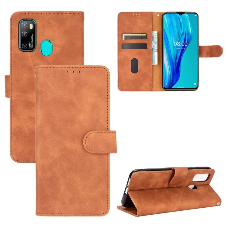 For Ulefone Note 9P Solid Color Skin Feel Magnetic Buckle Horizontal Flip Calf Texture PU Leather Case with Holder & Card Slots & Wallet(Brown) by buy2fix