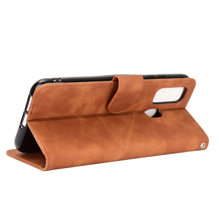 For Ulefone Note 9P Solid Color Skin Feel Magnetic Buckle Horizontal Flip Calf Texture PU Leather Case with Holder & Card Slots & Wallet(Brown) by buy2fix