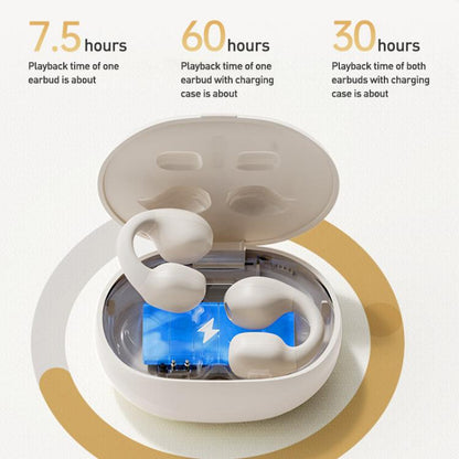 Langsdom TS03 Pro Clip-On Wireless Bluetooth Earphones(Beige) - Bluetooth Earphone by Langsdom | Online Shopping UK | buy2fix