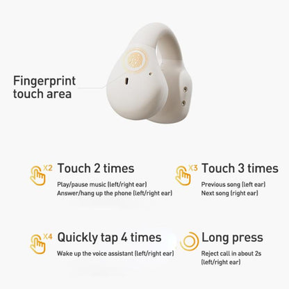 Langsdom TS03 Pro Clip-On Wireless Bluetooth Earphones(Beige) - Bluetooth Earphone by Langsdom | Online Shopping UK | buy2fix