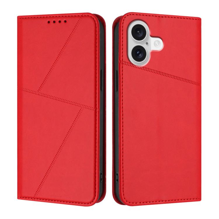 For iPhone 17 Strong Magnetic Frosted Flip Leather Phone Case(Red) - iPhone 17 Cases by buy2fix | Online Shopping UK | buy2fix