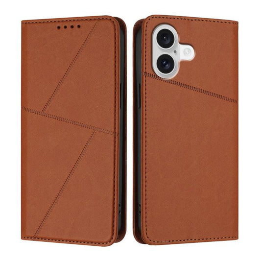 For iPhone 17 Strong Magnetic Frosted Flip Leather Phone Case(Coffee Color) - iPhone 17 Cases by buy2fix | Online Shopping UK | buy2fix