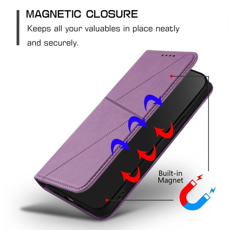 For iPhone 17 Strong Magnetic Frosted Flip Leather Phone Case(Light Purple) - iPhone 17 Cases by buy2fix | Online Shopping UK | buy2fix