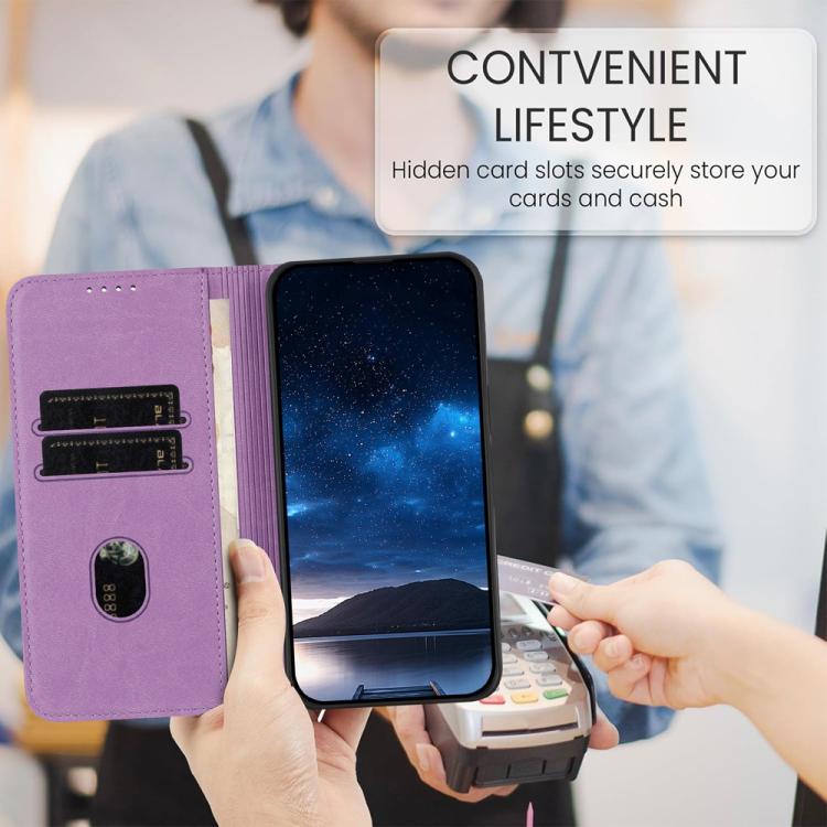 For iPhone 17 Strong Magnetic Frosted Flip Leather Phone Case(Light Purple) - iPhone 17 Cases by buy2fix | Online Shopping UK | buy2fix