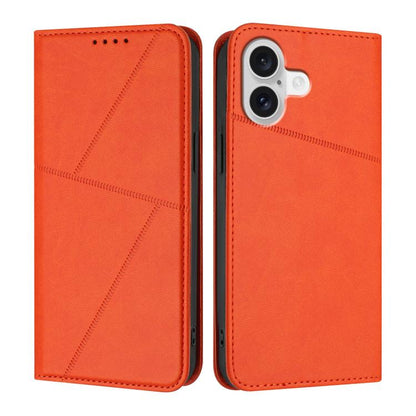 For iPhone 17 Strong Magnetic Frosted Flip Leather Phone Case(Orange) - iPhone 17 Cases by buy2fix | Online Shopping UK | buy2fix