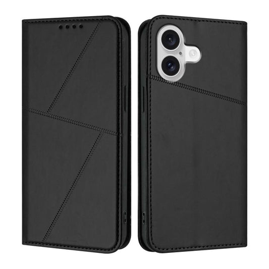 For iPhone 17 Strong Magnetic Frosted Flip Leather Phone Case(Black) - iPhone 17 Cases by buy2fix | Online Shopping UK | buy2fix