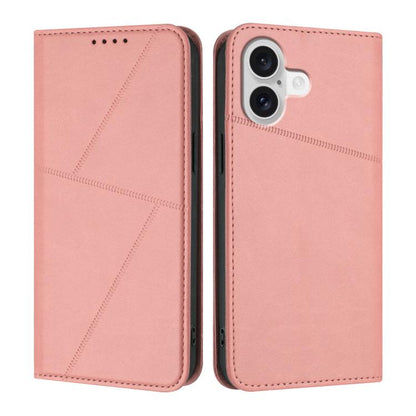 For iPhone 17 Strong Magnetic Frosted Flip Leather Phone Case(Pink) - iPhone 17 Cases by buy2fix | Online Shopping UK | buy2fix