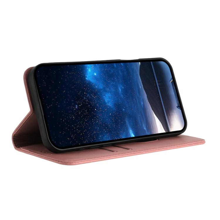 For iPhone 17 Strong Magnetic Frosted Flip Leather Phone Case(Pink) - iPhone 17 Cases by buy2fix | Online Shopping UK | buy2fix
