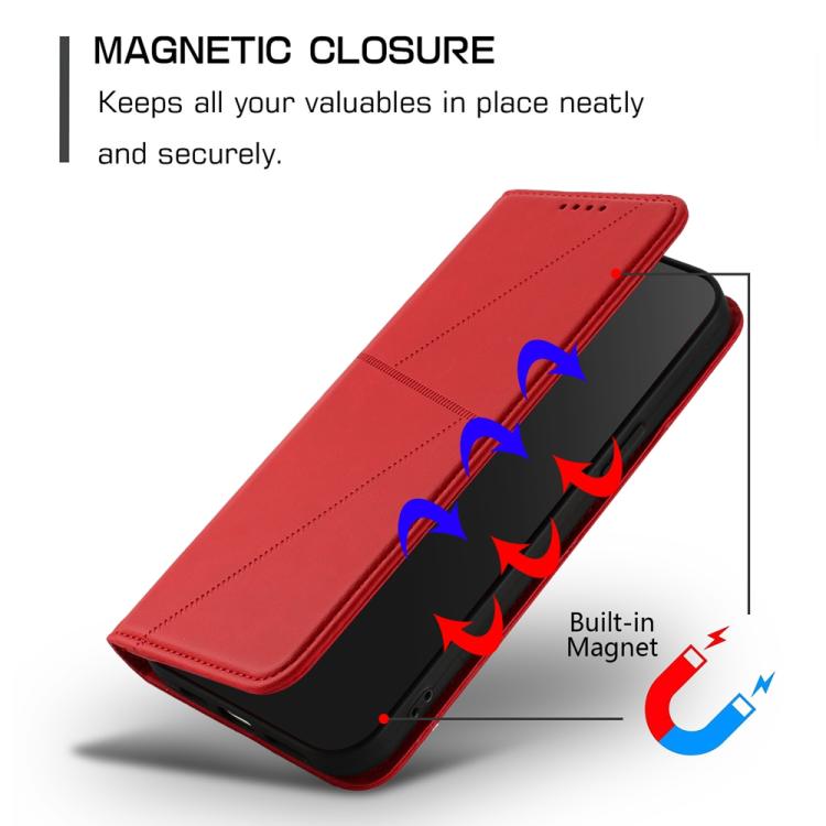 For iPhone 17 Air Strong Magnetic Frosted Flip Leather Phone Case(Red) - iPhone 17 Air Cases by buy2fix | Online Shopping UK | buy2fix