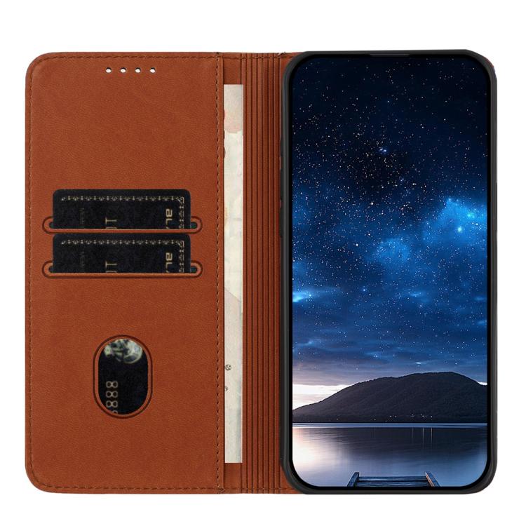 For iPhone 17 Air Strong Magnetic Frosted Flip Leather Phone Case(Coffee Color) - iPhone 17 Air Cases by buy2fix | Online Shopping UK | buy2fix