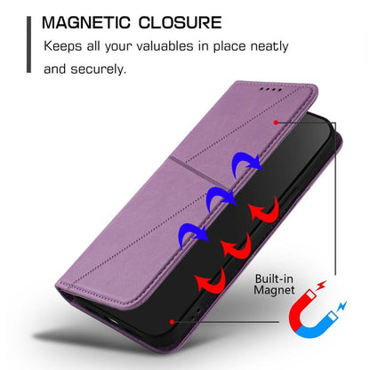 For iPhone 17 Air Strong Magnetic Frosted Flip Leather Phone Case(Light Purple) - iPhone 17 Air Cases by buy2fix | Online Shopping UK | buy2fix