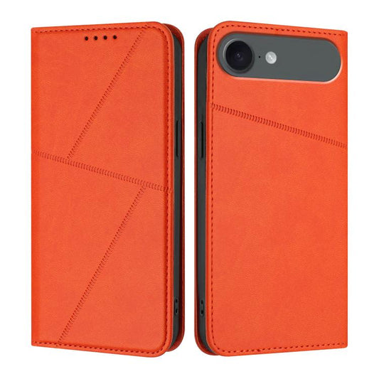 For iPhone 17 Air Strong Magnetic Frosted Flip Leather Phone Case(Orange) - iPhone 17 Air Cases by buy2fix | Online Shopping UK | buy2fix