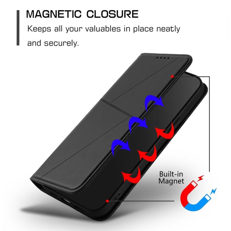 For iPhone Air Strong Magnetic Frosted Flip Leather Phone Case(Black) - iPhone Air Cases by buy2fix | Online Shopping UK | buy2fix