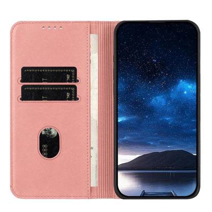 For iPhone 17 Air Strong Magnetic Frosted Flip Leather Phone Case(Pink) - iPhone 17 Air Cases by buy2fix | Online Shopping UK | buy2fix