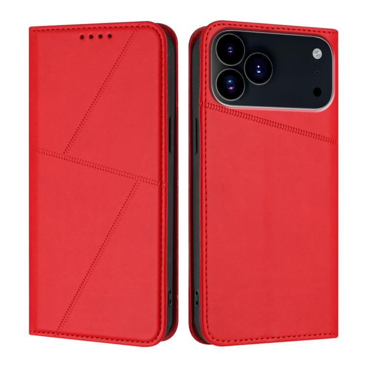 For iPhone 17 Pro Strong Magnetic Frosted Flip Leather Phone Case(Red) - iPhone 17 Pro Cases by buy2fix | Online Shopping UK | buy2fix