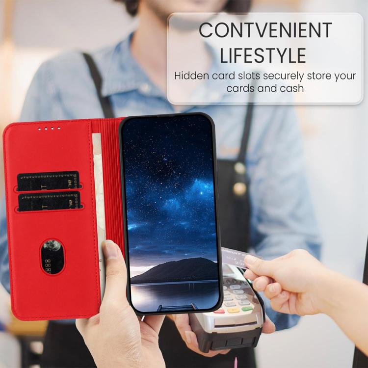 For iPhone 17 Pro Strong Magnetic Frosted Flip Leather Phone Case(Red) - iPhone 17 Pro Cases by buy2fix | Online Shopping UK | buy2fix