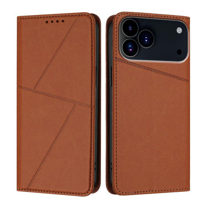 For iPhone 17 Pro Strong Magnetic Frosted Flip Leather Phone Case(Coffee Color) - iPhone 17 Pro Cases by buy2fix | Online Shopping UK | buy2fix
