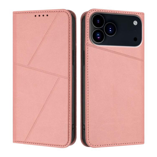 For iPhone 18 Pro / 17 Pro Strong Magnetic Frosted Flip Leather Phone Case(Pink)