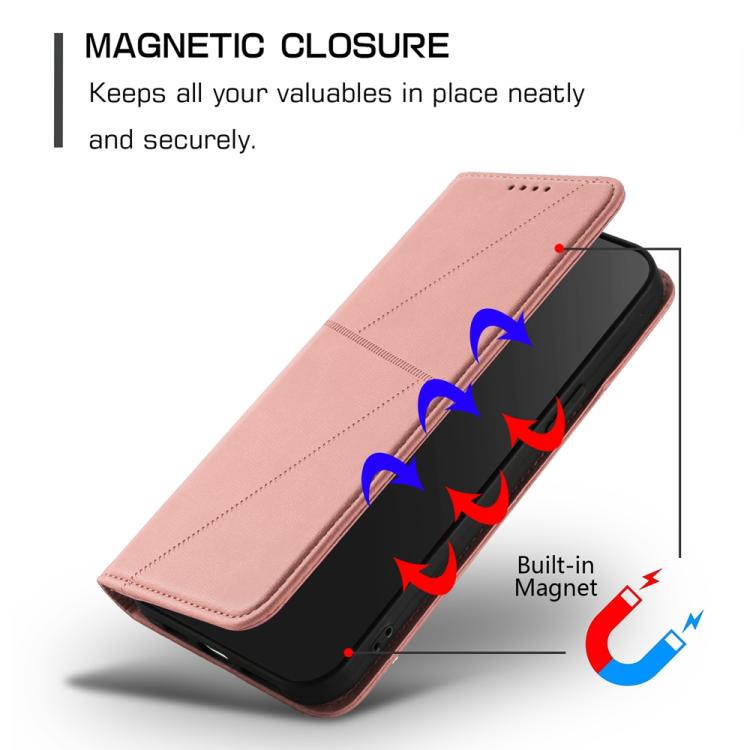 For iPhone 17 Pro Strong Magnetic Frosted Flip Leather Phone Case(Pink) - iPhone 17 Pro Cases by buy2fix | Online Shopping UK | buy2fix