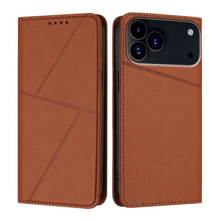 For iPhone 17 Pro Max Strong Magnetic Frosted Flip Leather Phone Case(Coffee Color) - iPhone 17 Pro Max Cases by buy2fix | Online Shopping UK | buy2fix