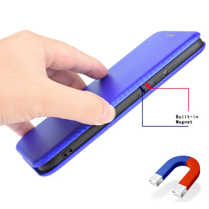 For Ulefone Note 9P Carbon Fiber Texture Horizontal Flip TPU + PC + PU Leather Case with Card Slot(Blue) by buy2fix