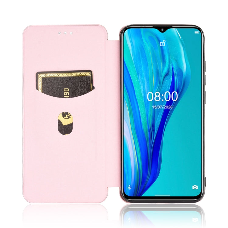 For Ulefone Note 9P Carbon Fiber Texture Horizontal Flip TPU + PC + PU Leather Case with Card Slot(Pink) - Ulefone Cases by buy2fix | Online Shopping UK | buy2fix