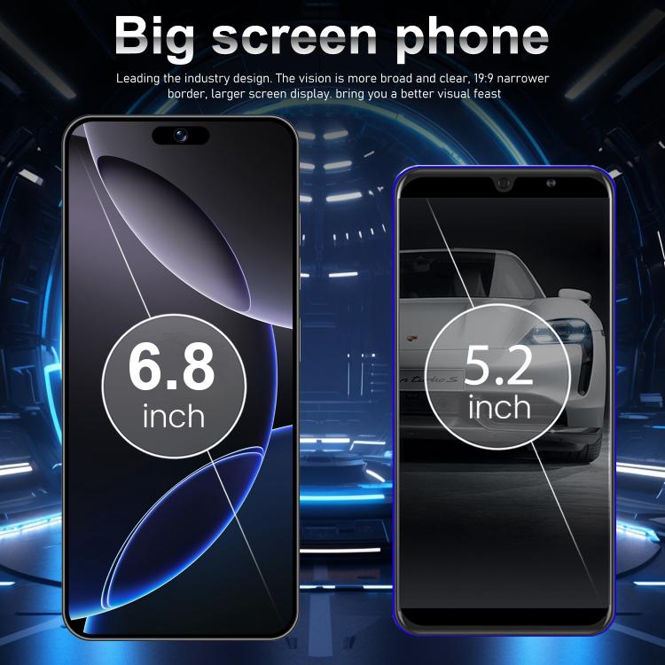 I16 Pro Max / VD1, 3GB+32GB, 6.8 inch Android 10 MTK6753 Octa Core, Network: 4G, Dual SIM, Plug:EU Plug(Black) -  by buy2fix | Online Shopping UK | buy2fix