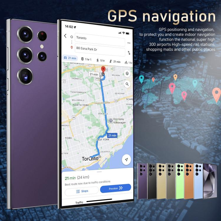 S24 Ultra / S7, 4GB+128GB, 6.75 inch Android 10 MTK6750 Octa Core, Network: 4G, Dual SIM, Plug:US Plug(Purple) -  by buy2fix | Online Shopping UK | buy2fix