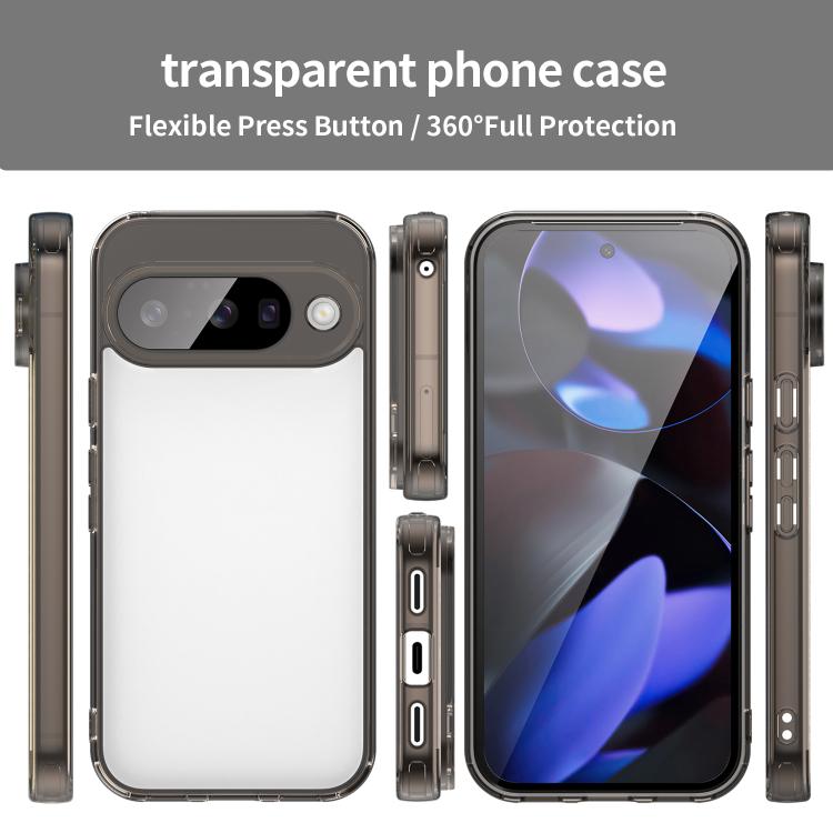 For Google Pixel 10 PC Hybrid TPU Airbag Shockproof Phone Case(Transparent Black) - Google Cases by buy2fix | Online Shopping UK | buy2fix