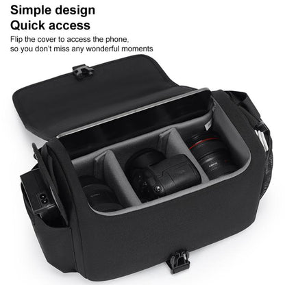 CADeN D27-1 Portable Digital Camera Bag with Strap, Size:31 x 21 x 17cm Black - Strap Satchel by CADeN | Online Shopping UK | buy2fix