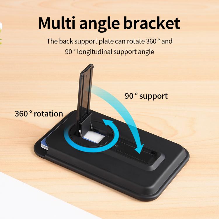 Magnetic Foldable 360 Degree Rotating Bracket Card Bag(Black) - Adhesive Card Holders by buy2fix | Online Shopping UK | buy2fix