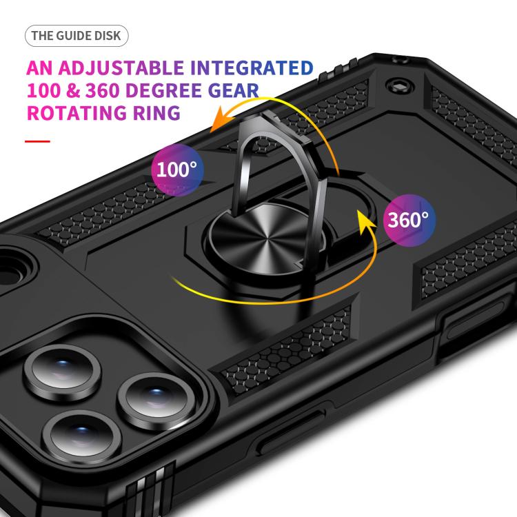 For iPhone Air Shockproof TPU Hybrid PC Phone Case with Holder(Black) - iPhone Air Cases by buy2fix | Online Shopping UK | buy2fix