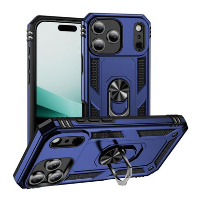 For iPhone Air Shockproof TPU Hybrid PC Phone Case with Holder(Blue) - iPhone Air Cases by buy2fix | Online Shopping UK | buy2fix