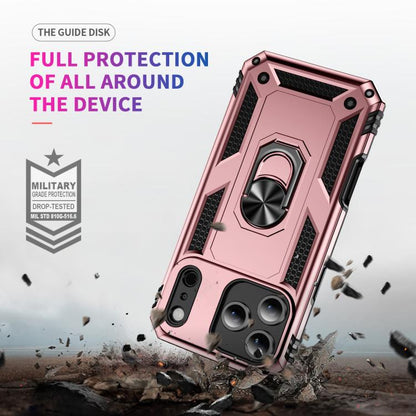 For iPhone 17 Air Shockproof TPU Hybrid PC Phone Case with Holder(Rose Gold) - iPhone 17 Air Cases by buy2fix | Online Shopping UK | buy2fix