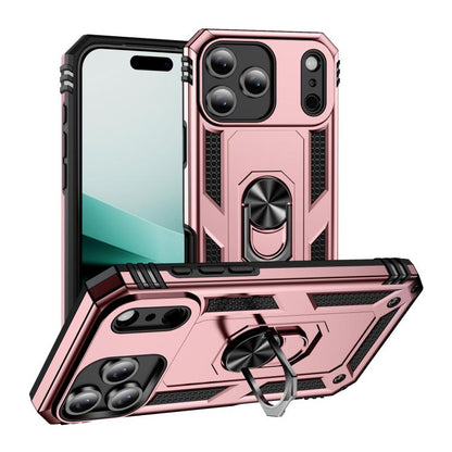 For iPhone 17 Air Shockproof TPU Hybrid PC Phone Case with Holder(Rose Gold) - iPhone 17 Air Cases by buy2fix | Online Shopping UK | buy2fix