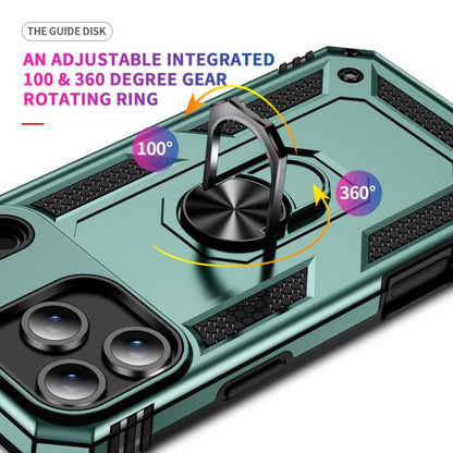 For iPhone Air Shockproof TPU Hybrid PC Phone Case with Holder(Dark Green) - iPhone Air Cases by buy2fix | Online Shopping UK | buy2fix