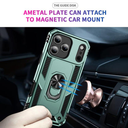 For iPhone Air Shockproof TPU Hybrid PC Phone Case with Holder(Dark Green) - iPhone Air Cases by buy2fix | Online Shopping UK | buy2fix