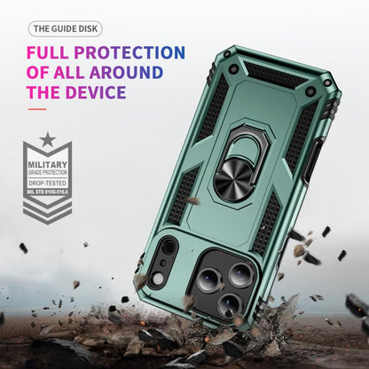 For iPhone Air Shockproof TPU Hybrid PC Phone Case with Holder(Dark Green) - iPhone Air Cases by buy2fix | Online Shopping UK | buy2fix