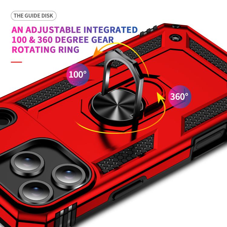 For iPhone 17 Pro Shockproof TPU Hybrid PC Phone Case with Holder(Red) - iPhone 17 Pro Cases by buy2fix | Online Shopping UK | buy2fix