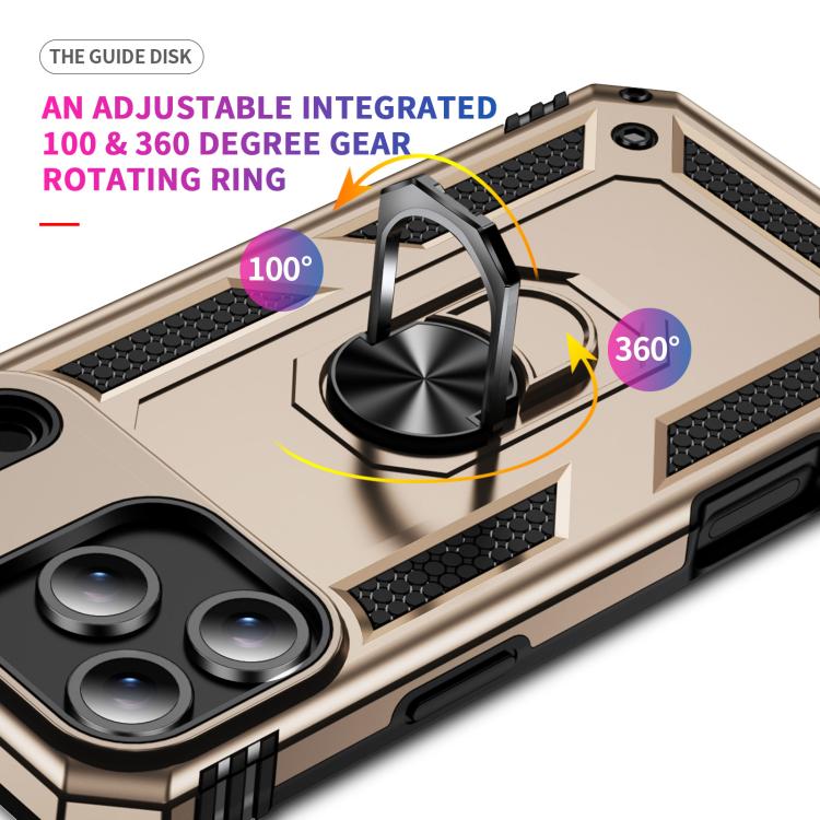 For iPhone 17 Pro Shockproof TPU Hybrid PC Phone Case with Holder(Gold) - iPhone 17 Pro Cases by buy2fix | Online Shopping UK | buy2fix