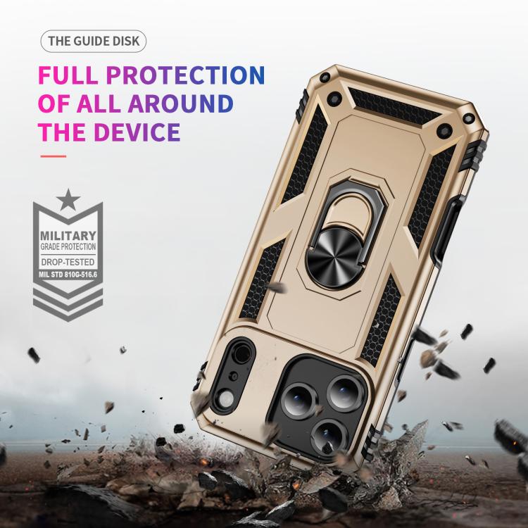 For iPhone 17 Pro Shockproof TPU Hybrid PC Phone Case with Holder(Gold) - iPhone 17 Pro Cases by buy2fix | Online Shopping UK | buy2fix