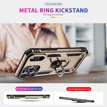 For iPhone 17 Pro Shockproof TPU Hybrid PC Phone Case with Holder(Gold) - iPhone 17 Pro Cases by buy2fix | Online Shopping UK | buy2fix