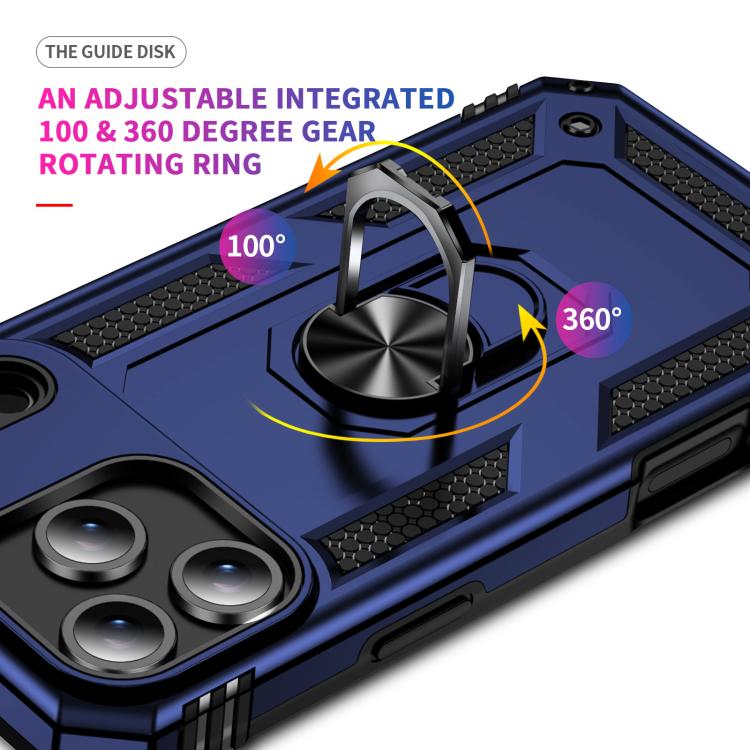 For iPhone 17 Pro Shockproof TPU Hybrid PC Phone Case with Holder(Blue) - iPhone 17 Pro Cases by buy2fix | Online Shopping UK | buy2fix