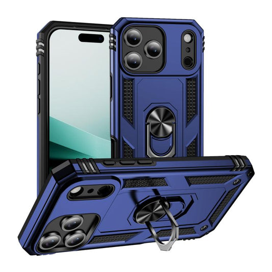 For iPhone 17 Pro Shockproof TPU Hybrid PC Phone Case with Holder(Blue) - iPhone 17 Pro Cases by buy2fix | Online Shopping UK | buy2fix
