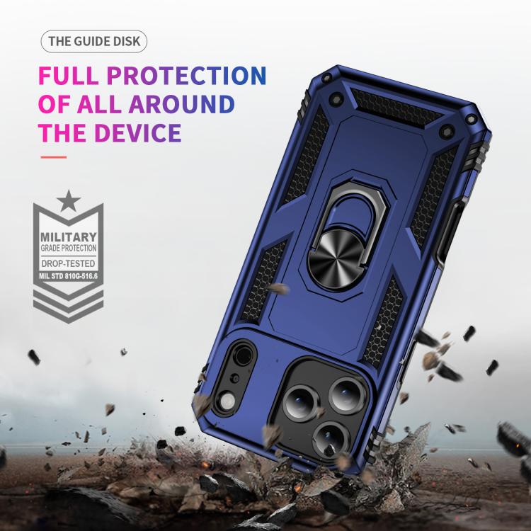 For iPhone 17 Pro Shockproof TPU Hybrid PC Phone Case with Holder(Blue) - iPhone 17 Pro Cases by buy2fix | Online Shopping UK | buy2fix