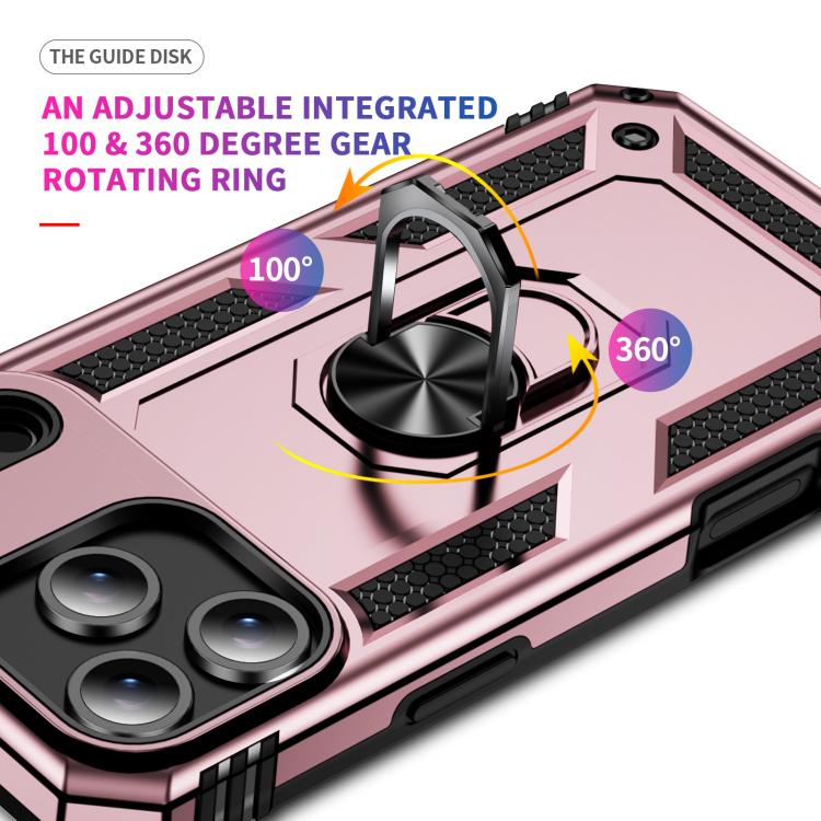 For iPhone 17 Pro Shockproof TPU Hybrid PC Phone Case with Holder(Rose Gold) - iPhone 17 Pro Cases by buy2fix | Online Shopping UK | buy2fix