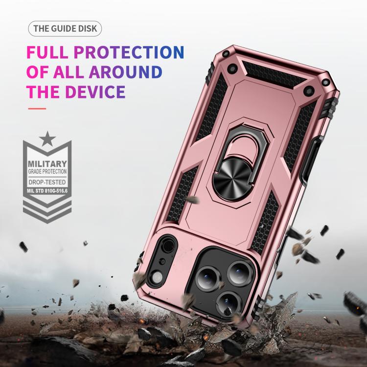 For iPhone 17 Pro Shockproof TPU Hybrid PC Phone Case with Holder(Rose Gold) - iPhone 17 Pro Cases by buy2fix | Online Shopping UK | buy2fix