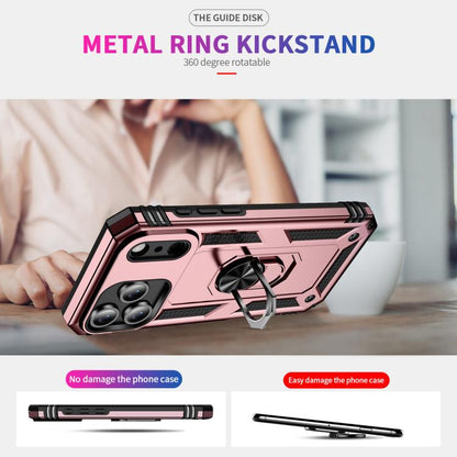 For iPhone 17 Pro Shockproof TPU Hybrid PC Phone Case with Holder(Rose Gold) - iPhone 17 Pro Cases by buy2fix | Online Shopping UK | buy2fix