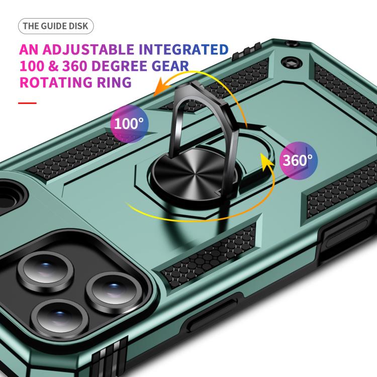 For iPhone 17 Pro Shockproof TPU Hybrid PC Phone Case with Holder(Dark Green) - iPhone 17 Pro Cases by buy2fix | Online Shopping UK | buy2fix