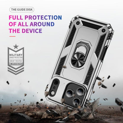 For iPhone 17 Pro Shockproof TPU Hybrid PC Phone Case with Holder(Silver) - iPhone 17 Pro Cases by buy2fix | Online Shopping UK | buy2fix